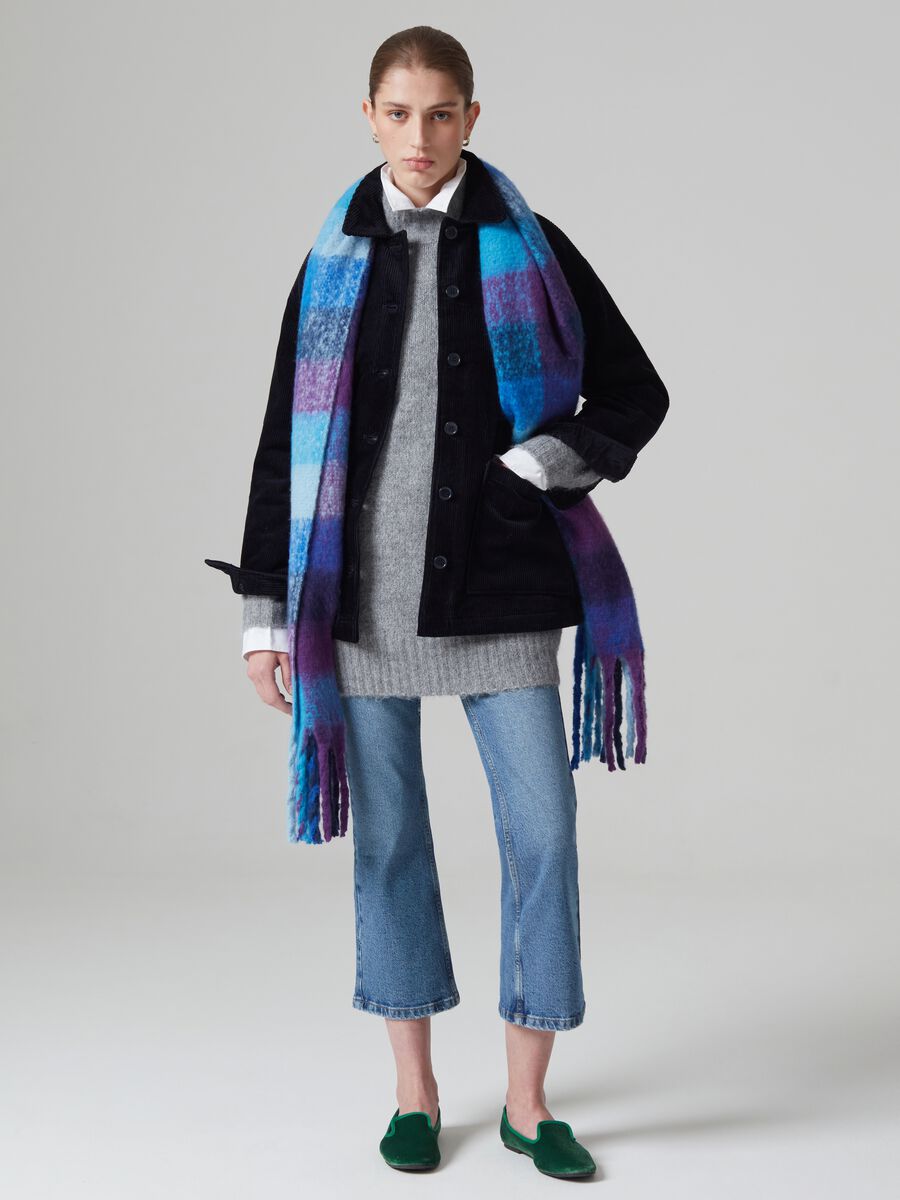 Cappotto corto in corduroy con colletto_0