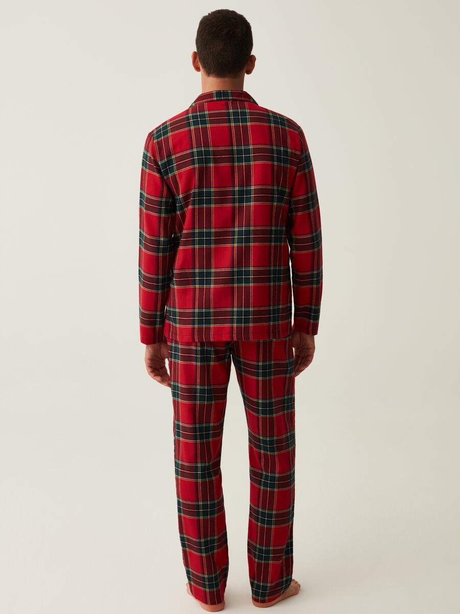 Pigiama lungo in flanella fantasia tartan_2