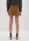 Brown Faux Leather Mini Skirt_3