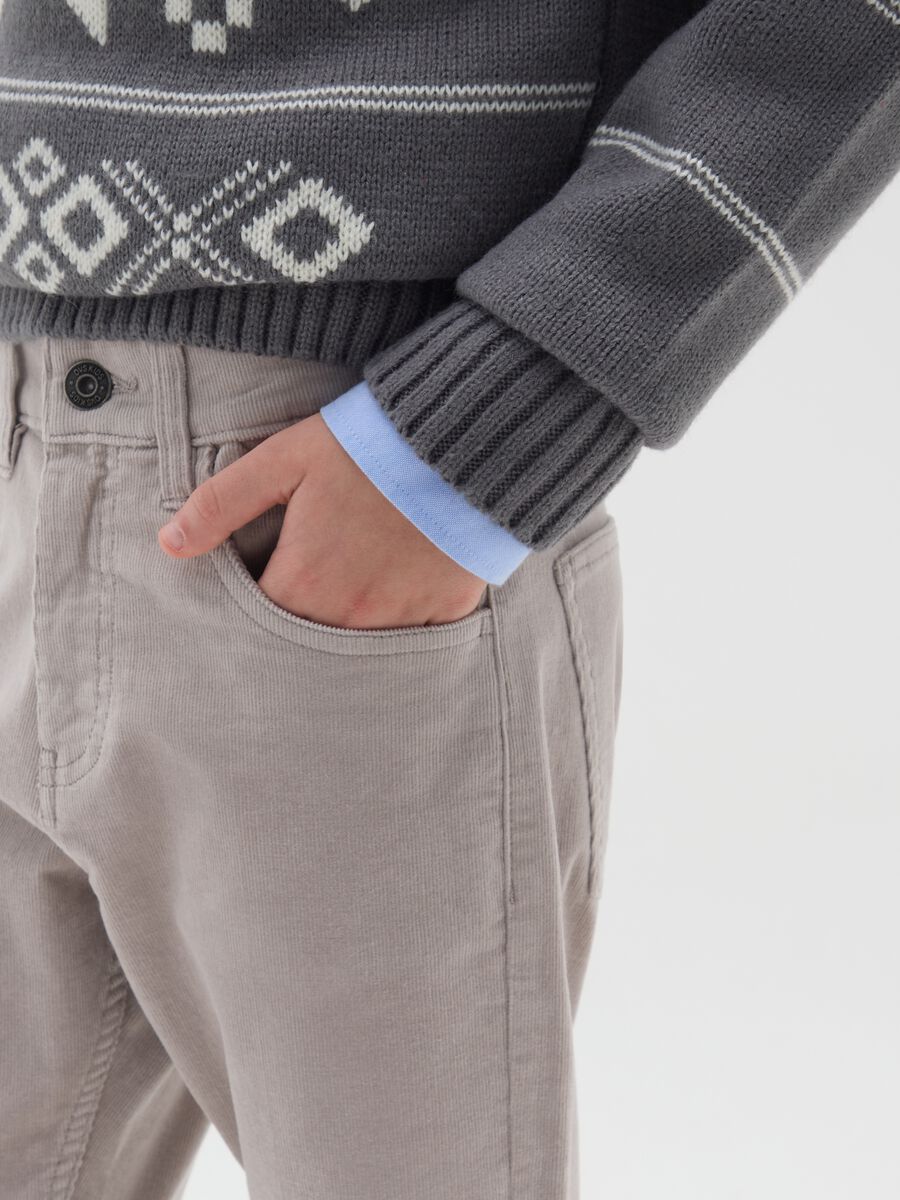 Pantaloni grigi da ragazzo in misto cotone regular fit_2