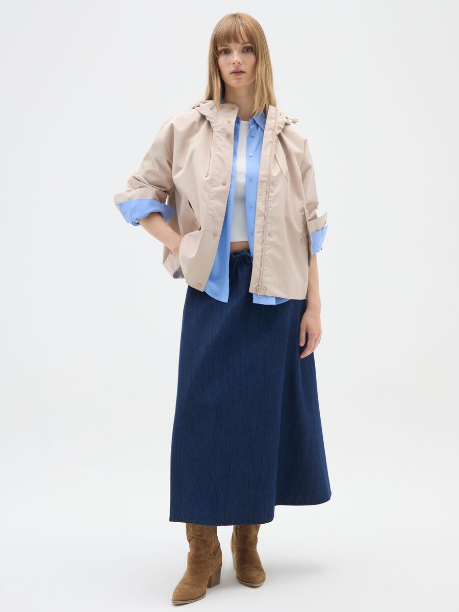 Giubbotto impermeabile in beige regular fit_1