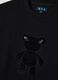 Felpa nera in misto cotone regular fit con orsetto ricamato_5