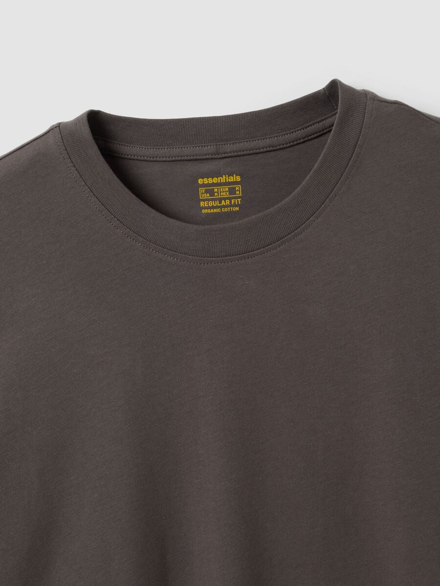 T-shirt grigia a maniche lunghe in puro cotone organico con girocollo_5
