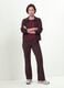 Brown flare trousers in stretch viscose_0
