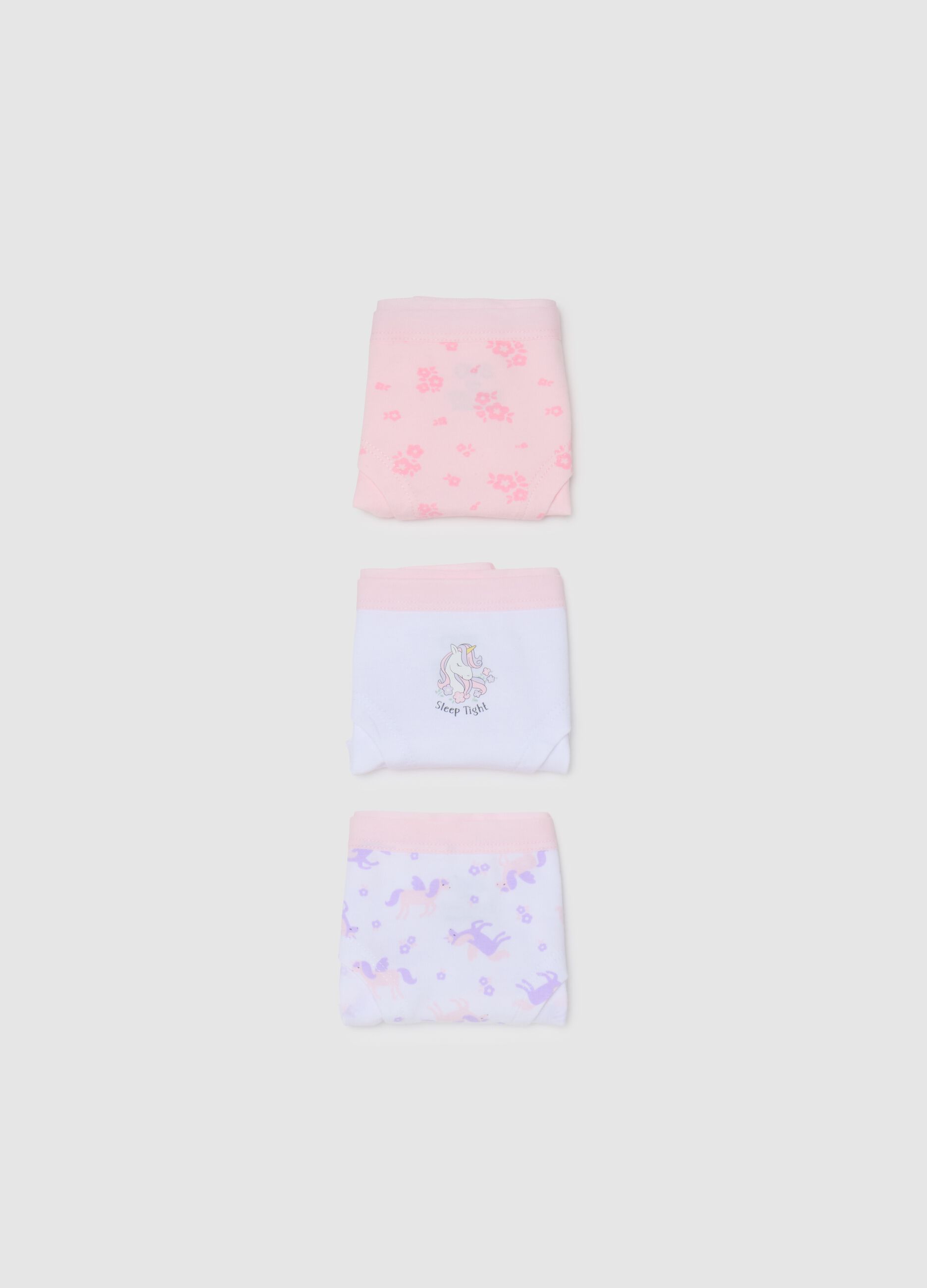 Set of girl's cotton multicoloured regular fit slip tripack