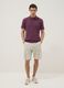 Polo viola in puro cotone a maniche corte slim fit_1