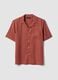 Red short-sleeved shirt in pure lyocell_4
