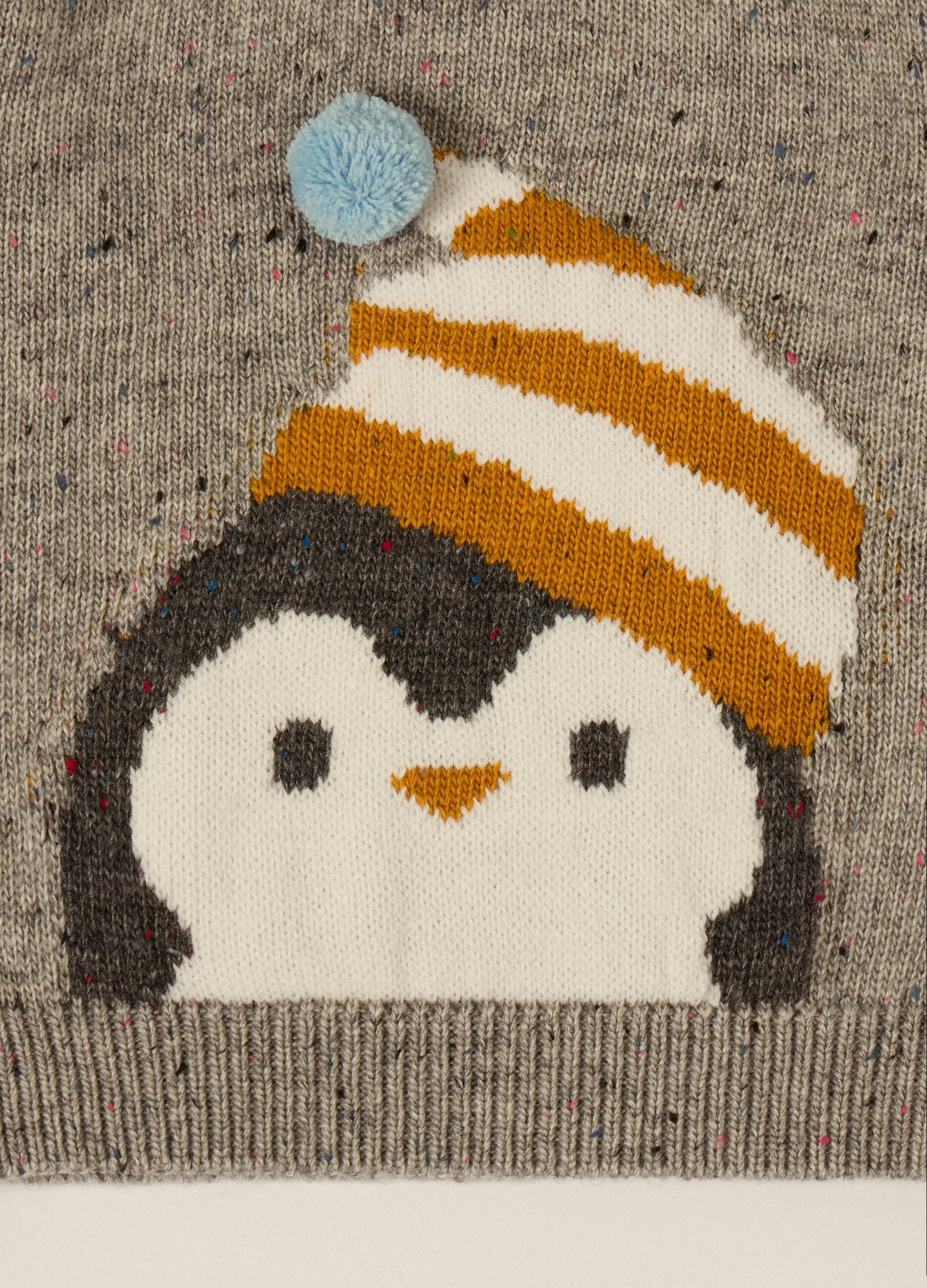 Grey penguin jumper for baby