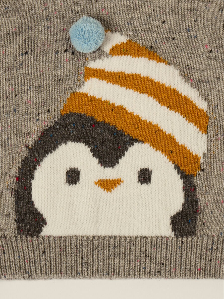 Grey penguin jumper for baby_2