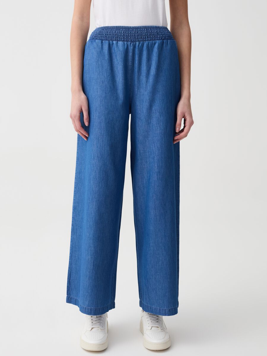 Wide-leg jeans in fluid fabric_1