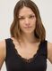 Canottiera nera regular fit con pizzo_0