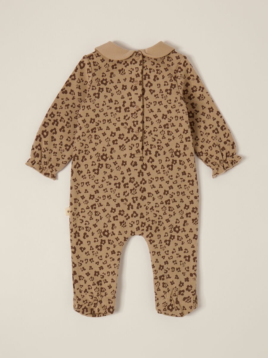 Beige Leopard Print Baby Girl Playsuit_1