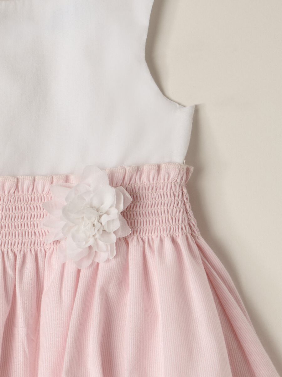Pure cotton poplin dress for newborn IANA_2