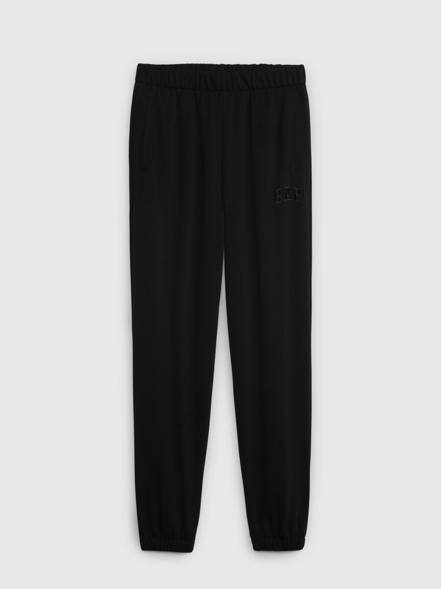 Joggers a vita alta in French Terry con ricamo logo_0