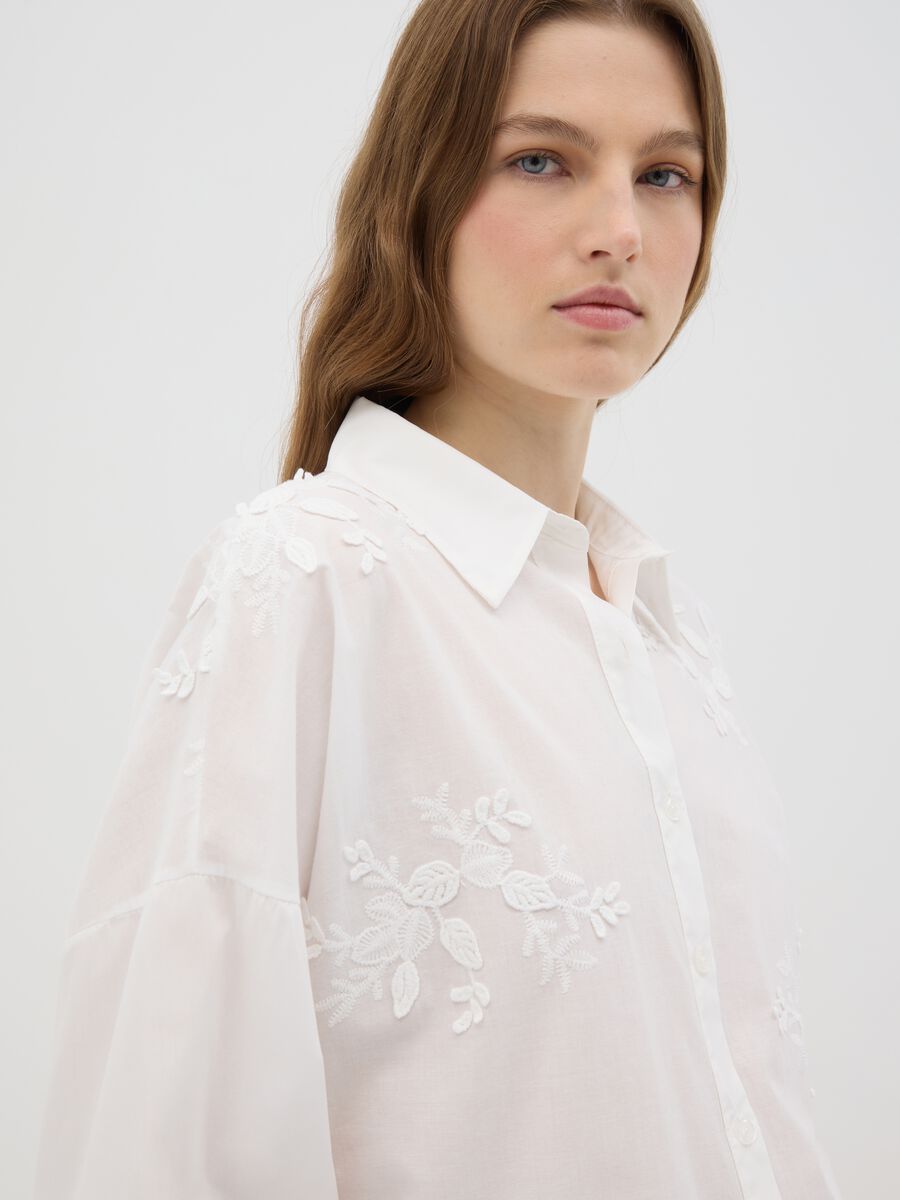 Women's white oversized pure cotton shirt regular fit_0