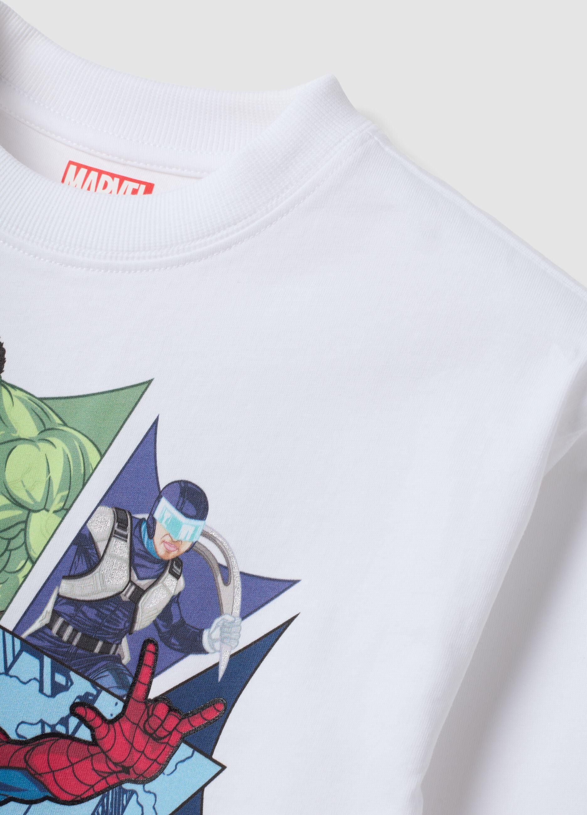 White oversized pure cotton Spider-Man print T-shirt for boys