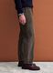 Green pure cotton corduroy carrot-fit trousers_3