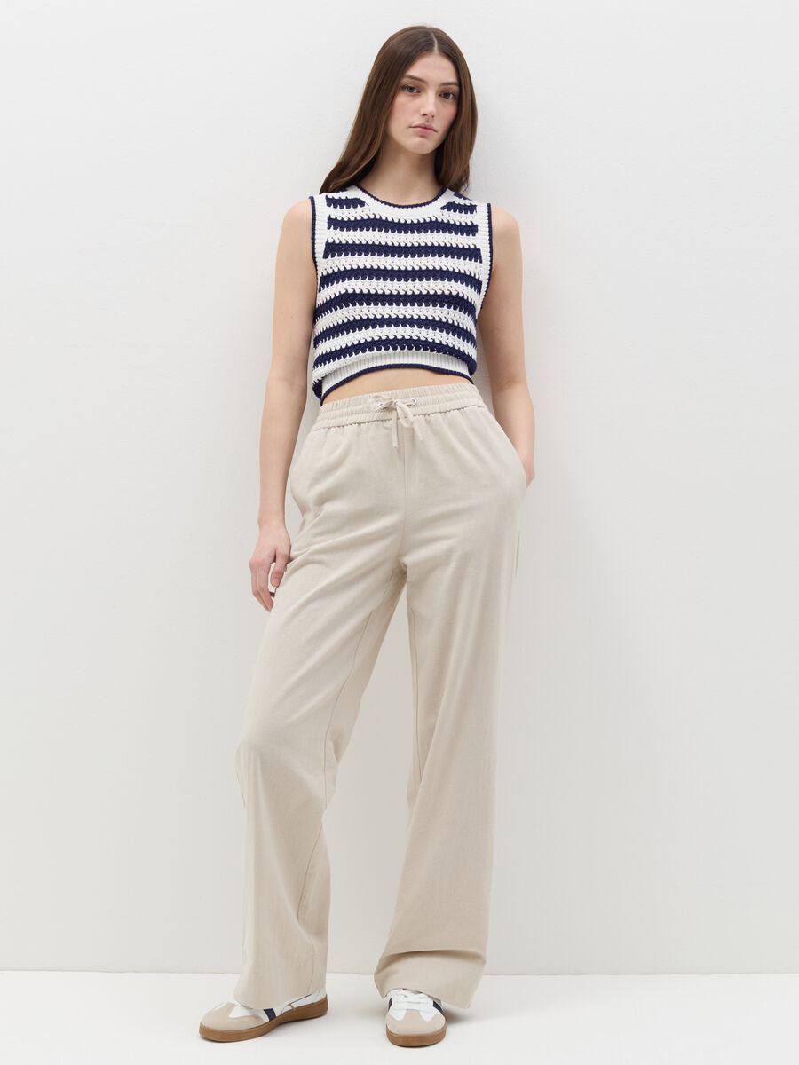 Fluid jogger trousers in cotton_0