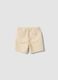 Beige linen and cotton blend shorts for baby boys, regular fit_1