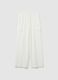 White cotton blend wide leg cargo trousers_0