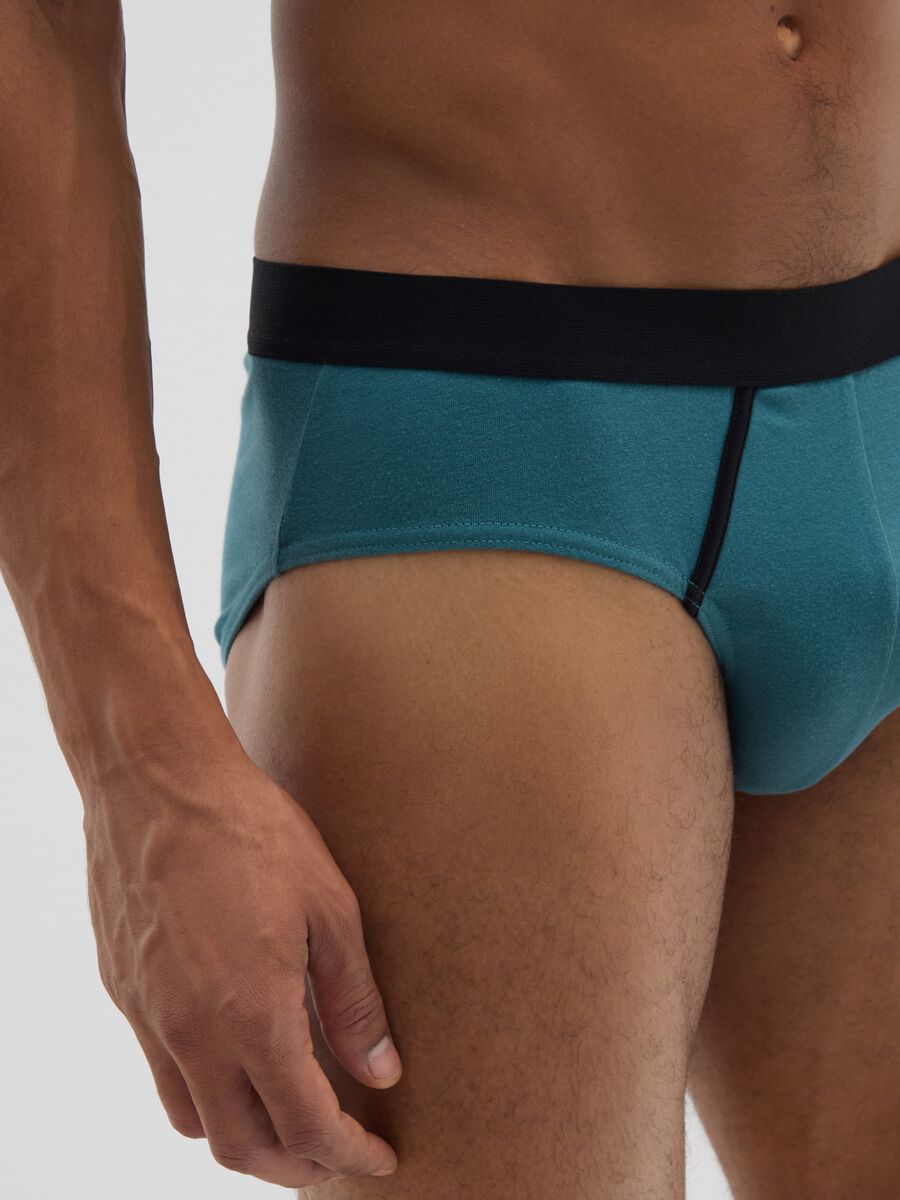 Multipack di cinque slip in cotone elasticizzato multicolor_3