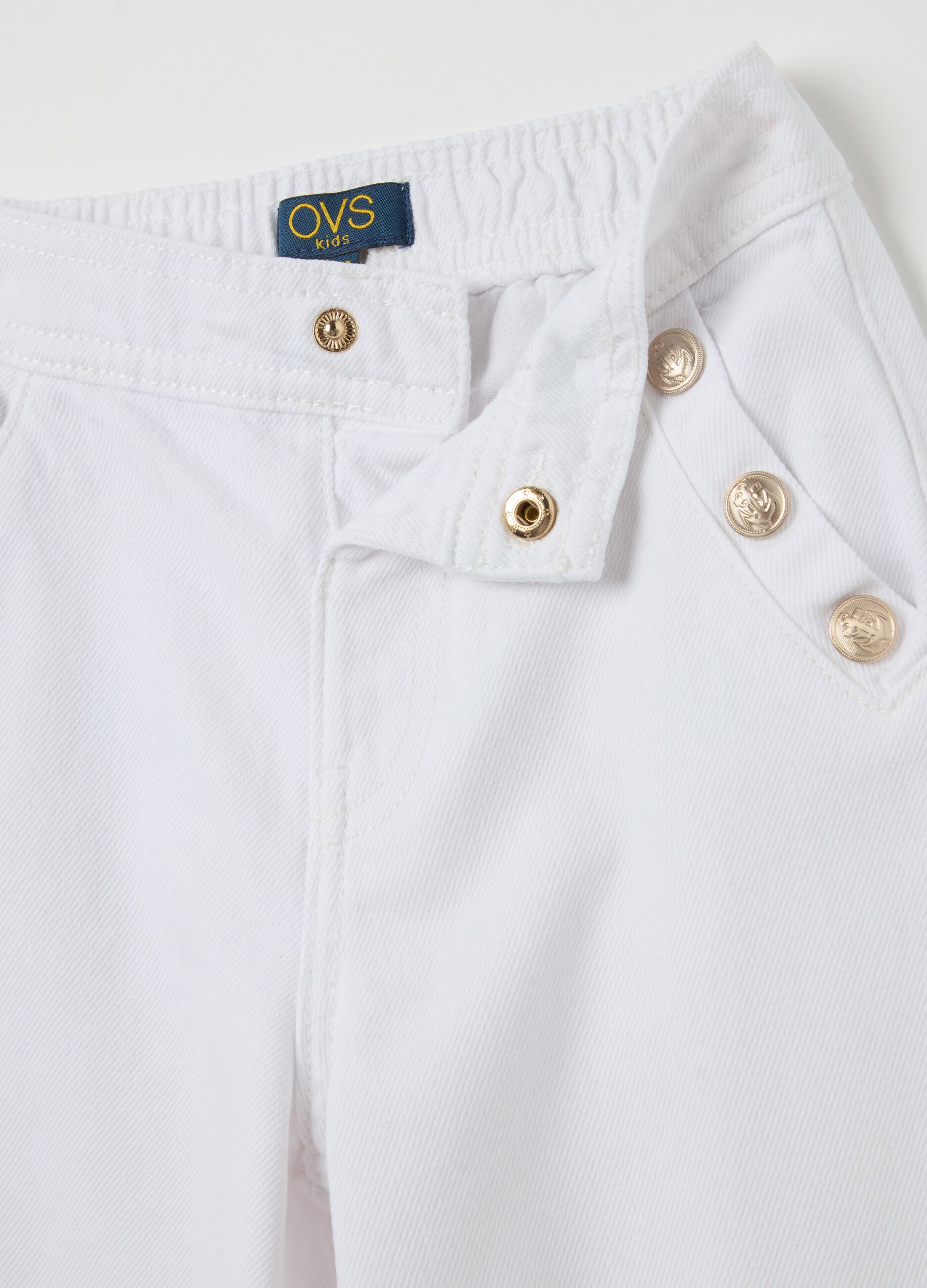 Wide-leg trousers with decorative buttons