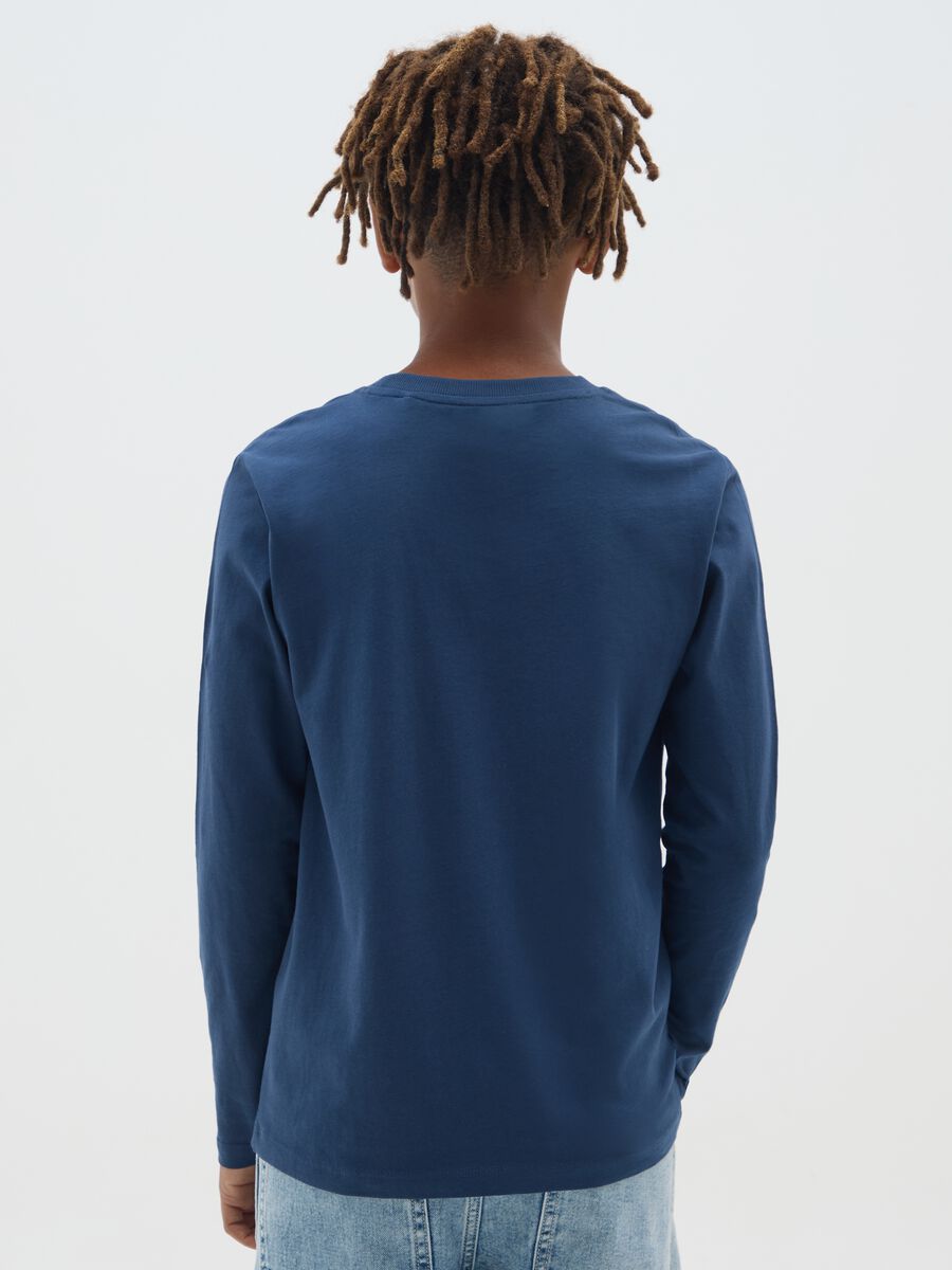 Boys' Long Sleeve T-shirt in Blue Jersey_1