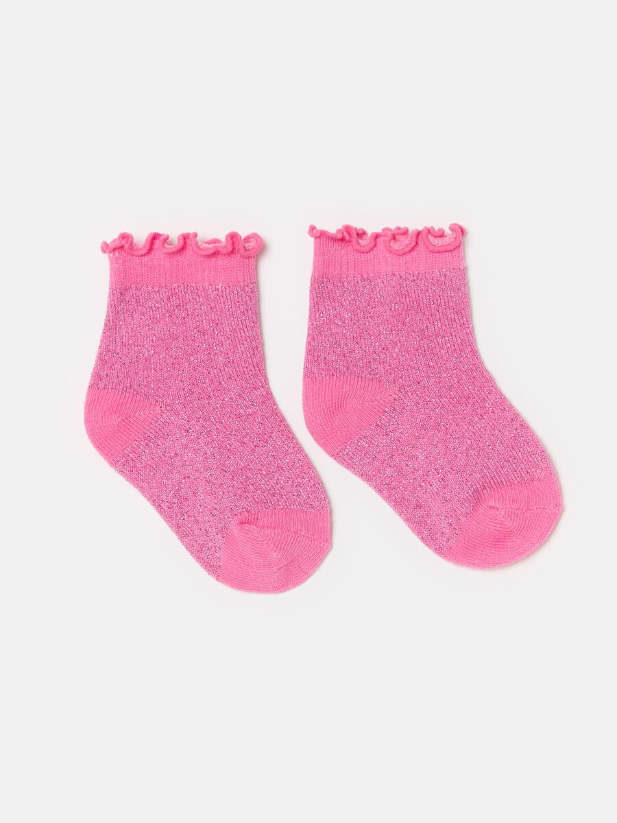 Three-pair pack short socks in organic cotton with lurex_1