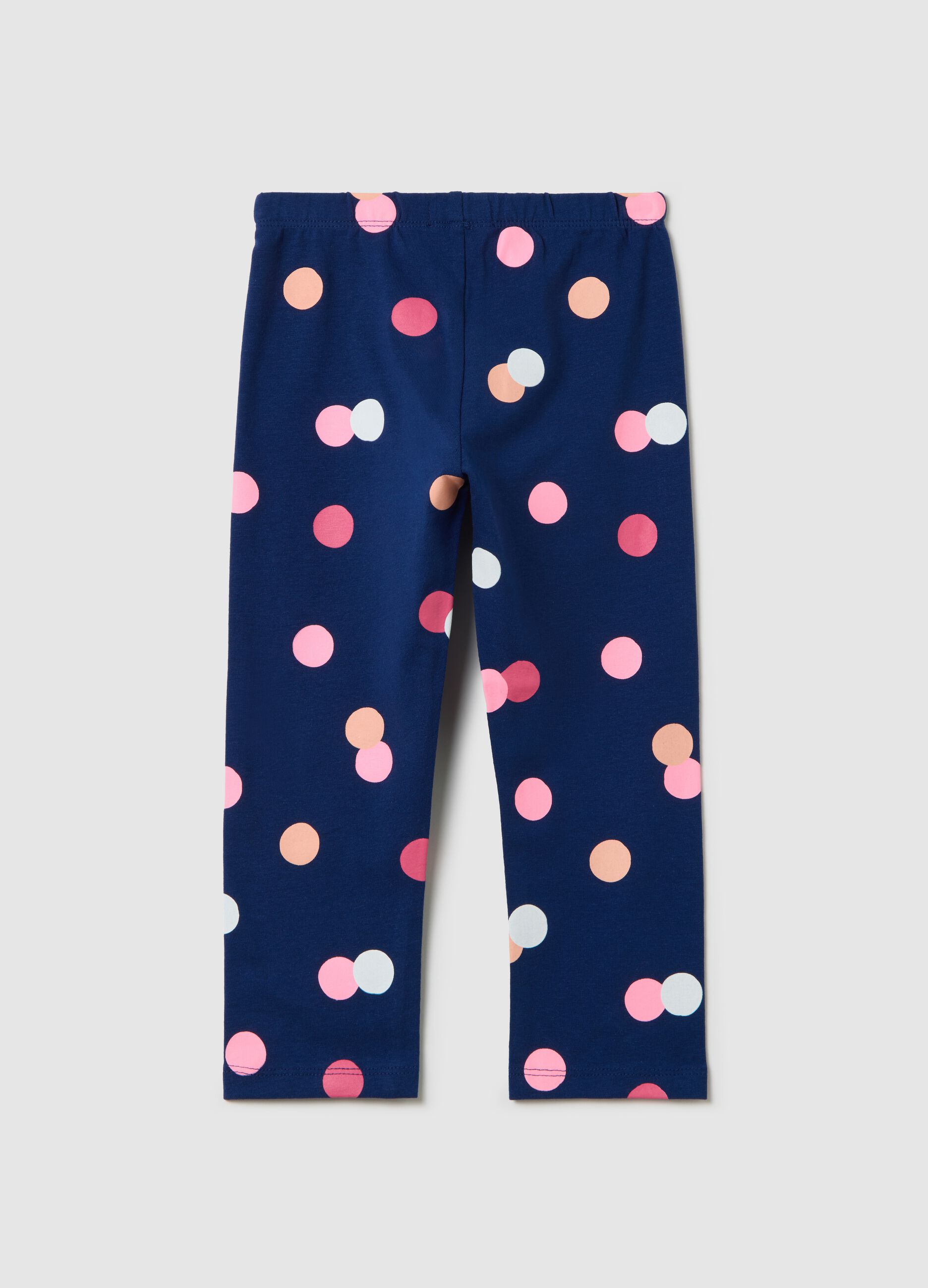 Blue three-quarter leggings in stretch cotton