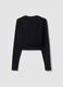 Wrap top nero in cotone elasticizzato a costine ALTAVIA STUDIO_6