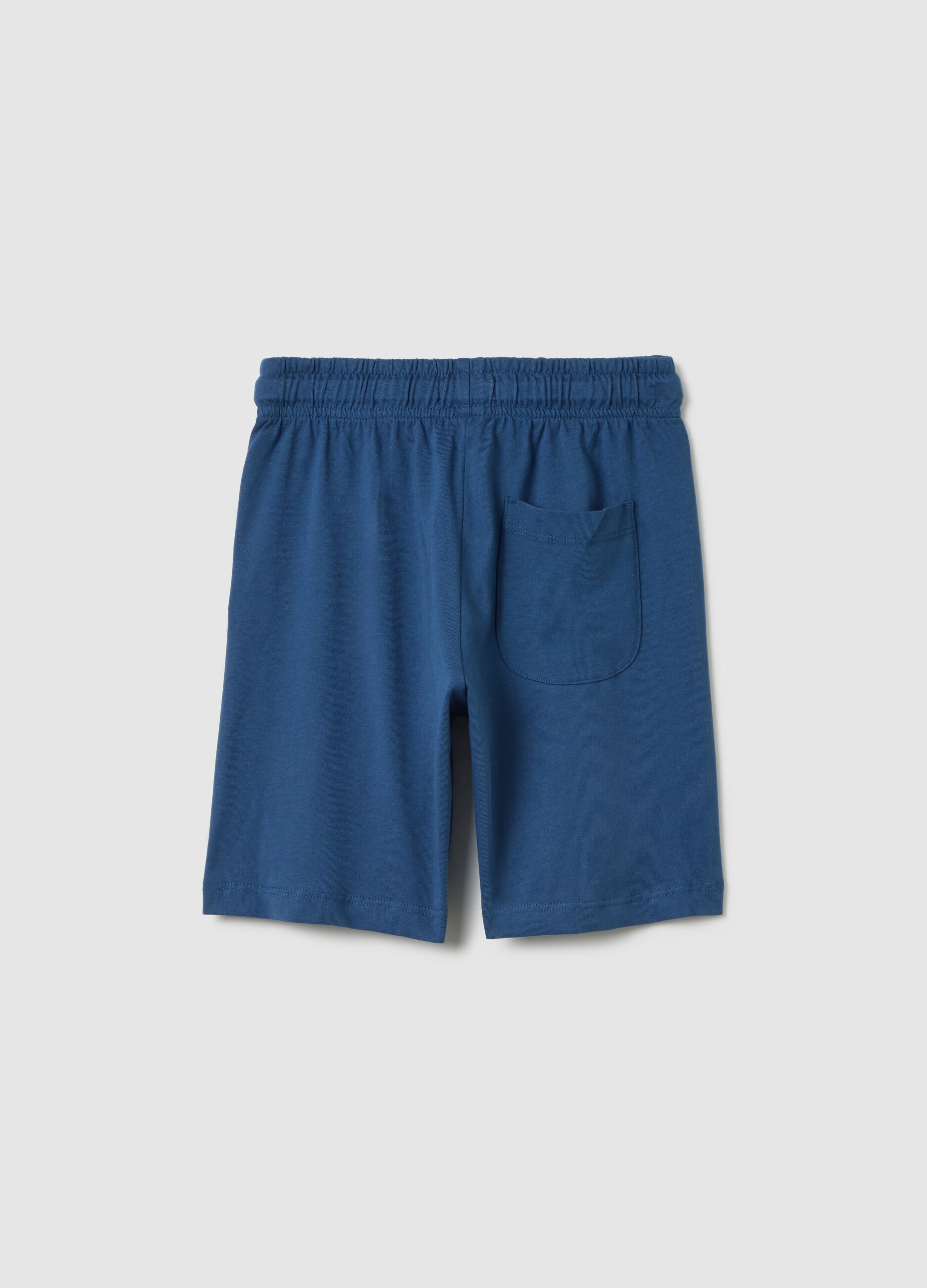 Bermuda da bambino in puro cotone blu regular fit