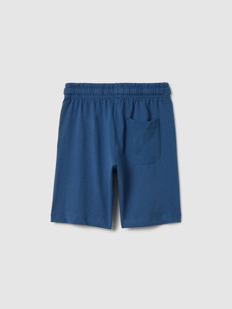 Children's Blue Cotton Bermuda Shorts - Regular Fit_1