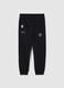 Jogger da ragazzo in misto cotone nero regular fit_0