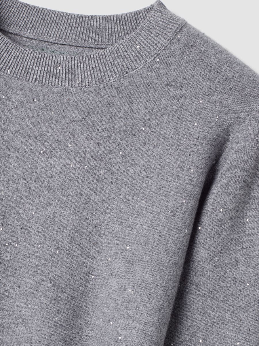 Grey viscose-blend sequin jumper, regular fit_1