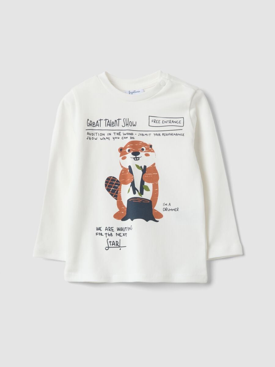 White crew-neck T-shirt in pure organic cotton_0