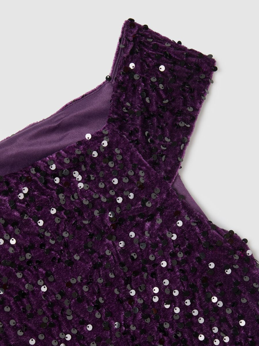 Abito viola con paillettes vestibilità fitted_5