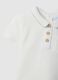 White pure cotton polo shirt for newborns with regular fit and embroidery_3
