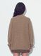 Cardigan marrone in lana elasticizzata con scollo profondo a V over fit_3