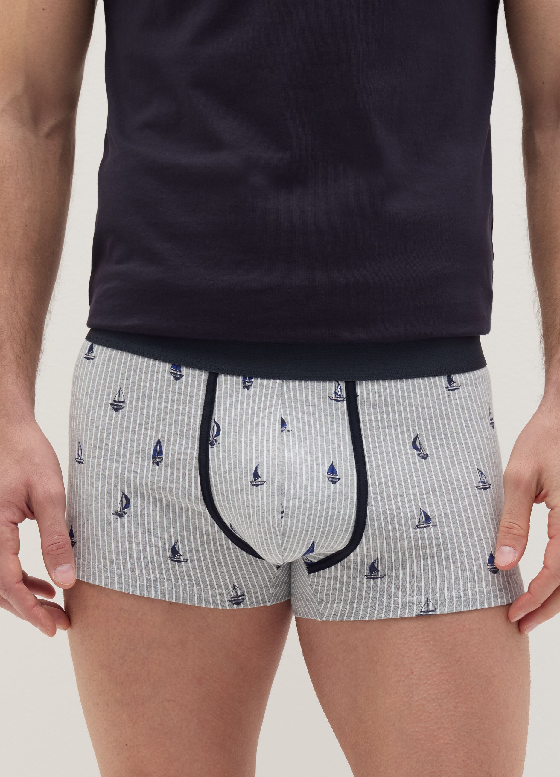 Three-pack boxer shorts in stretch cotton with print