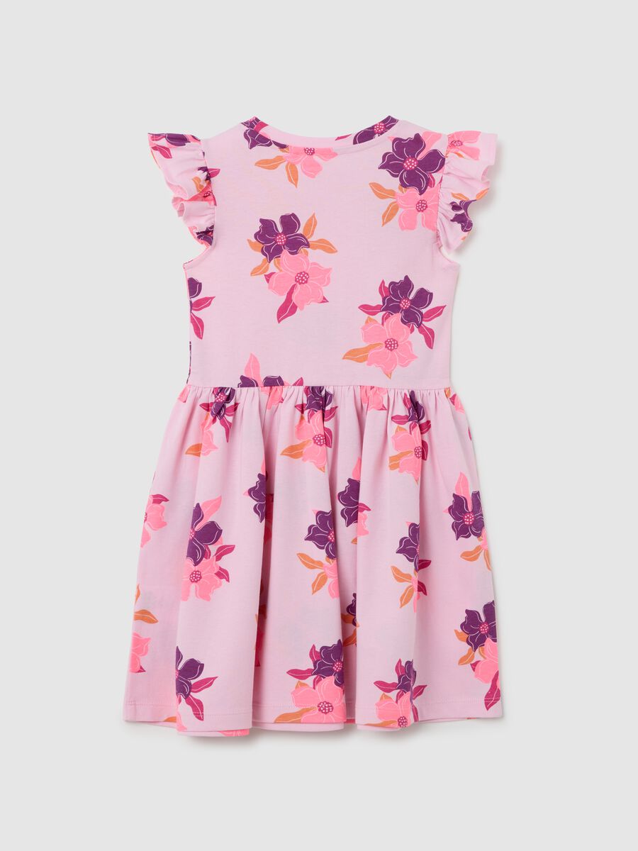 Multicolour floral pure cotton girl's dress_1