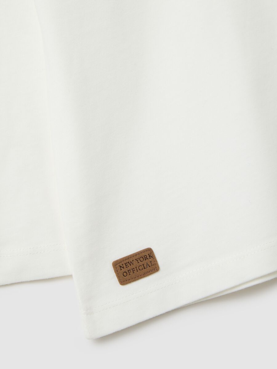 T-shirt da bambino in puro cotone bianca regular fit_3