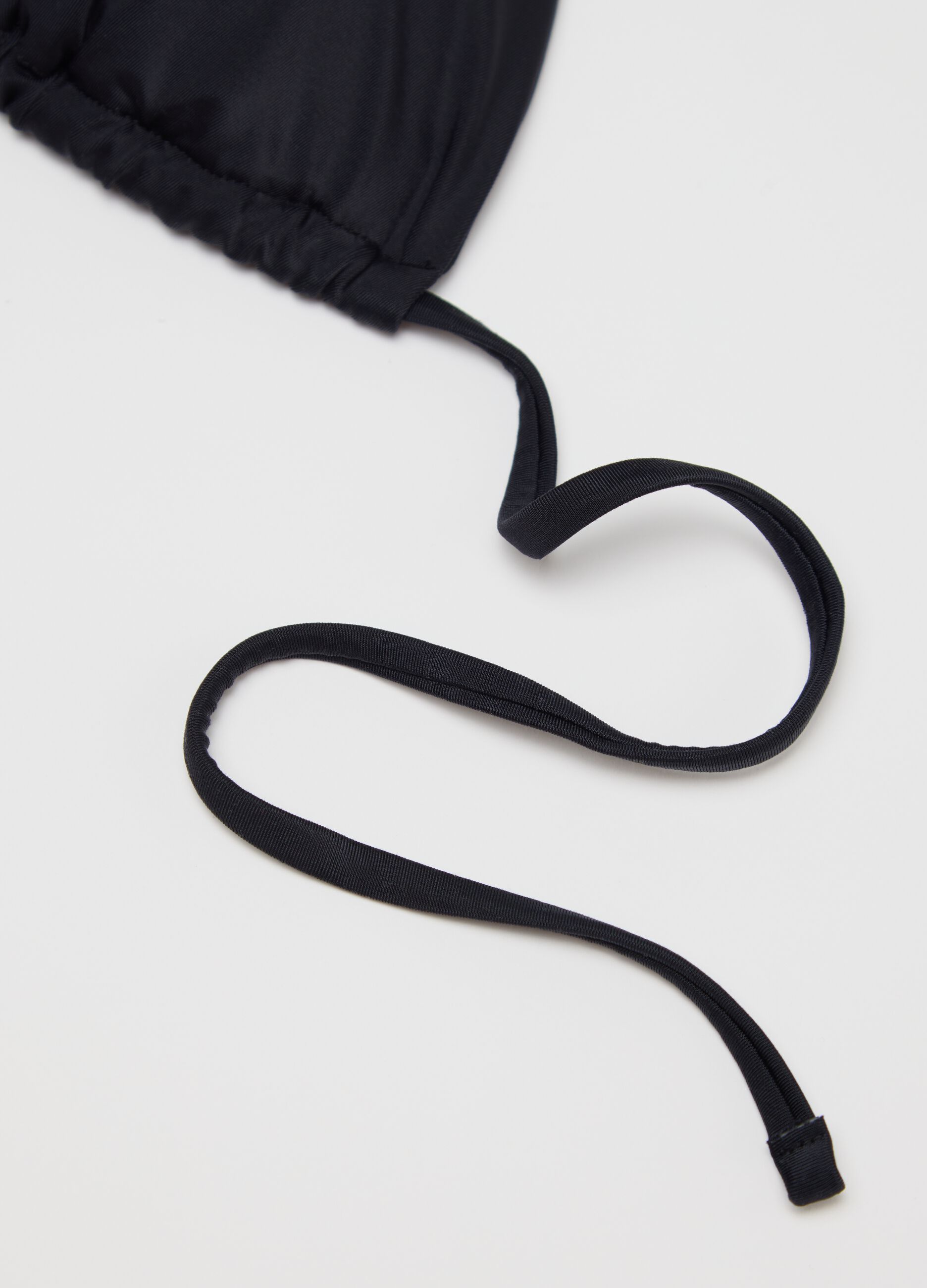 Black triangle bikini top with ties