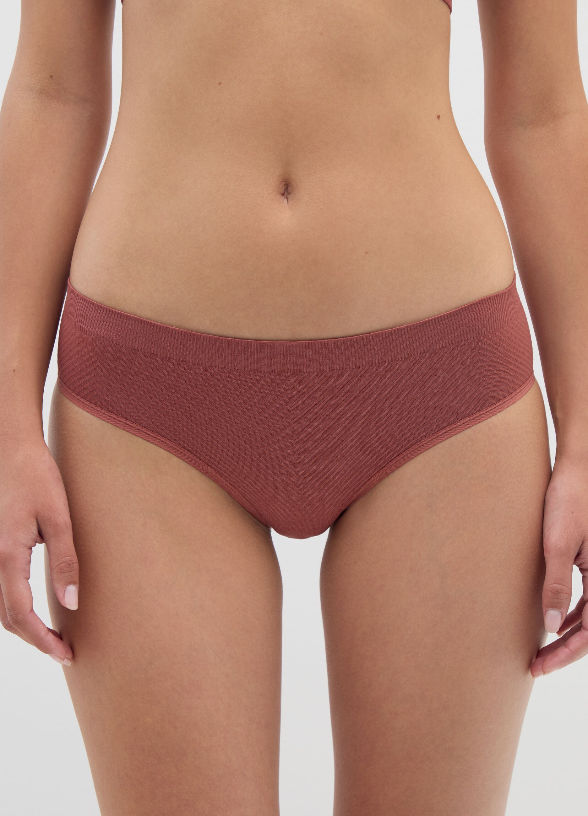 Brown Stretch Fabric Underwear