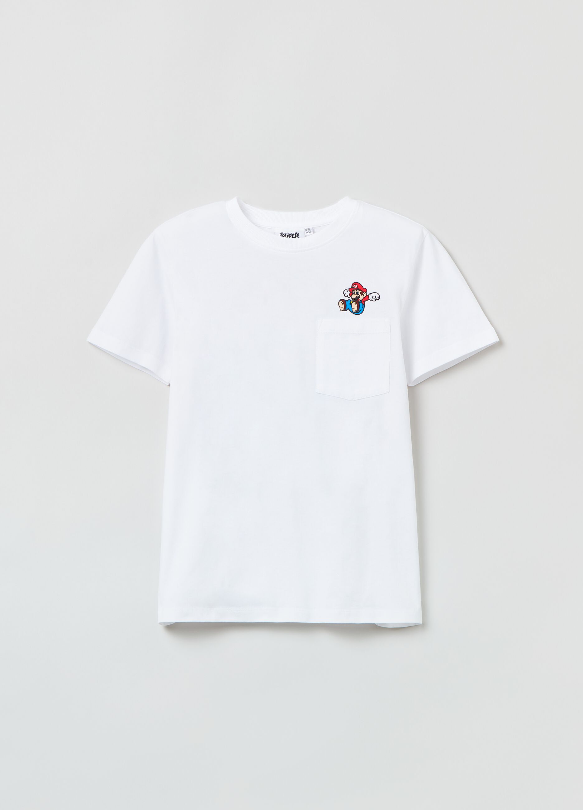 Cotton T-shirt with Super Mario print