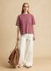 Pink striped cotton-blend T-shirt_1