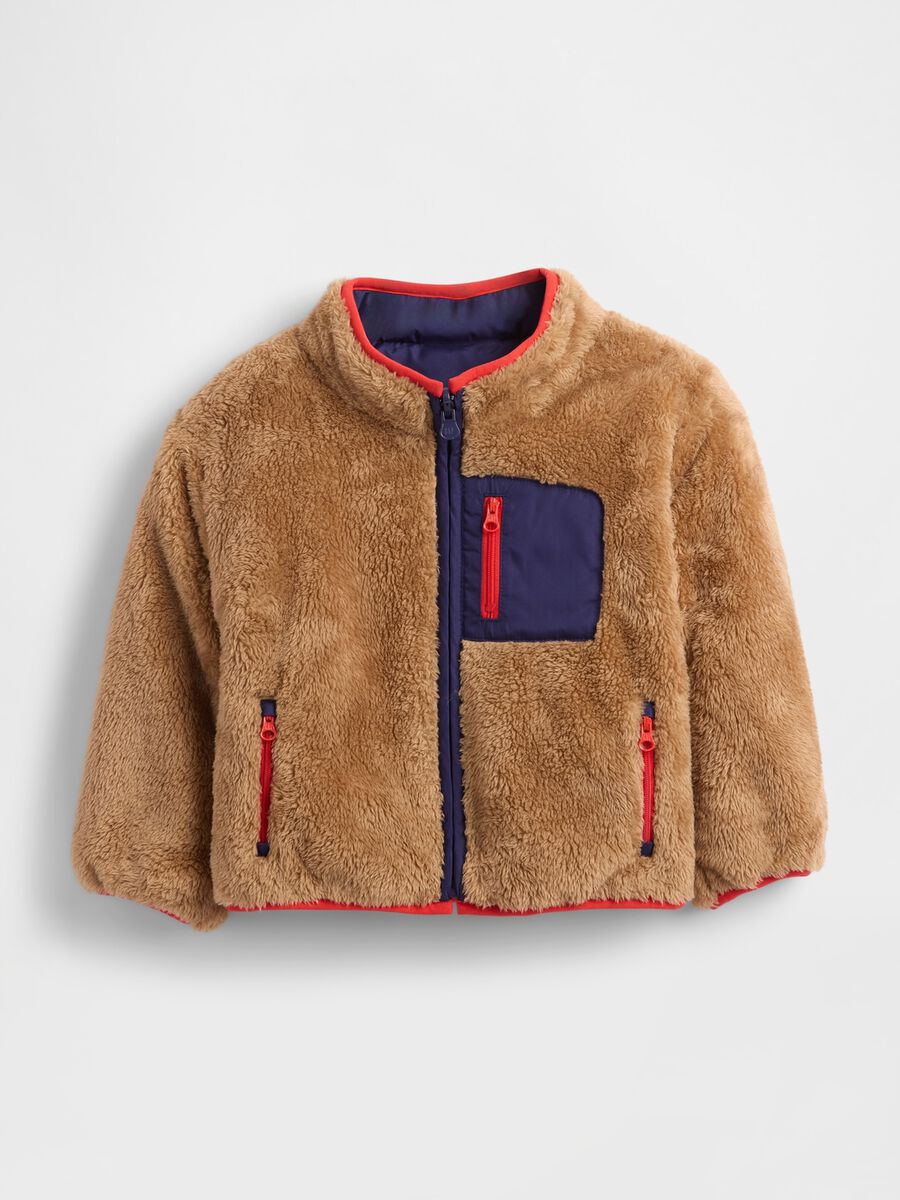 Giacca marrone reversibile per bambino_0