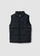 Black water-repellent padded gilet with zip and high neck for boys_3