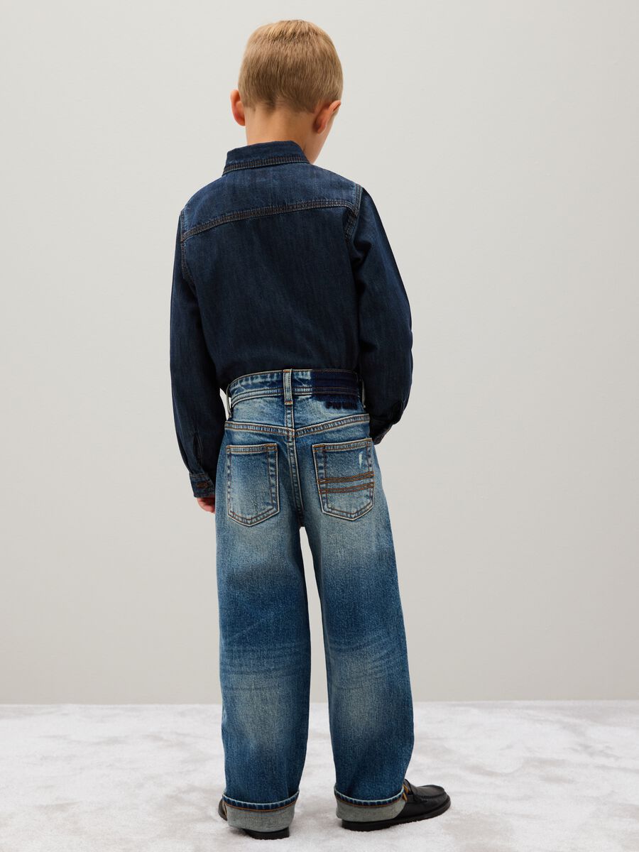 Children's blue stretch denim jeans, regular fit_2