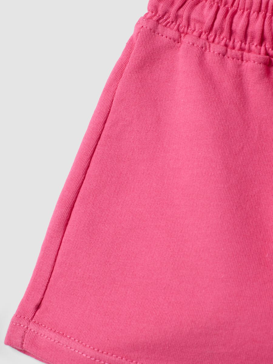 Girls&rsquo; pink pure cotton shorts, regular fit_3