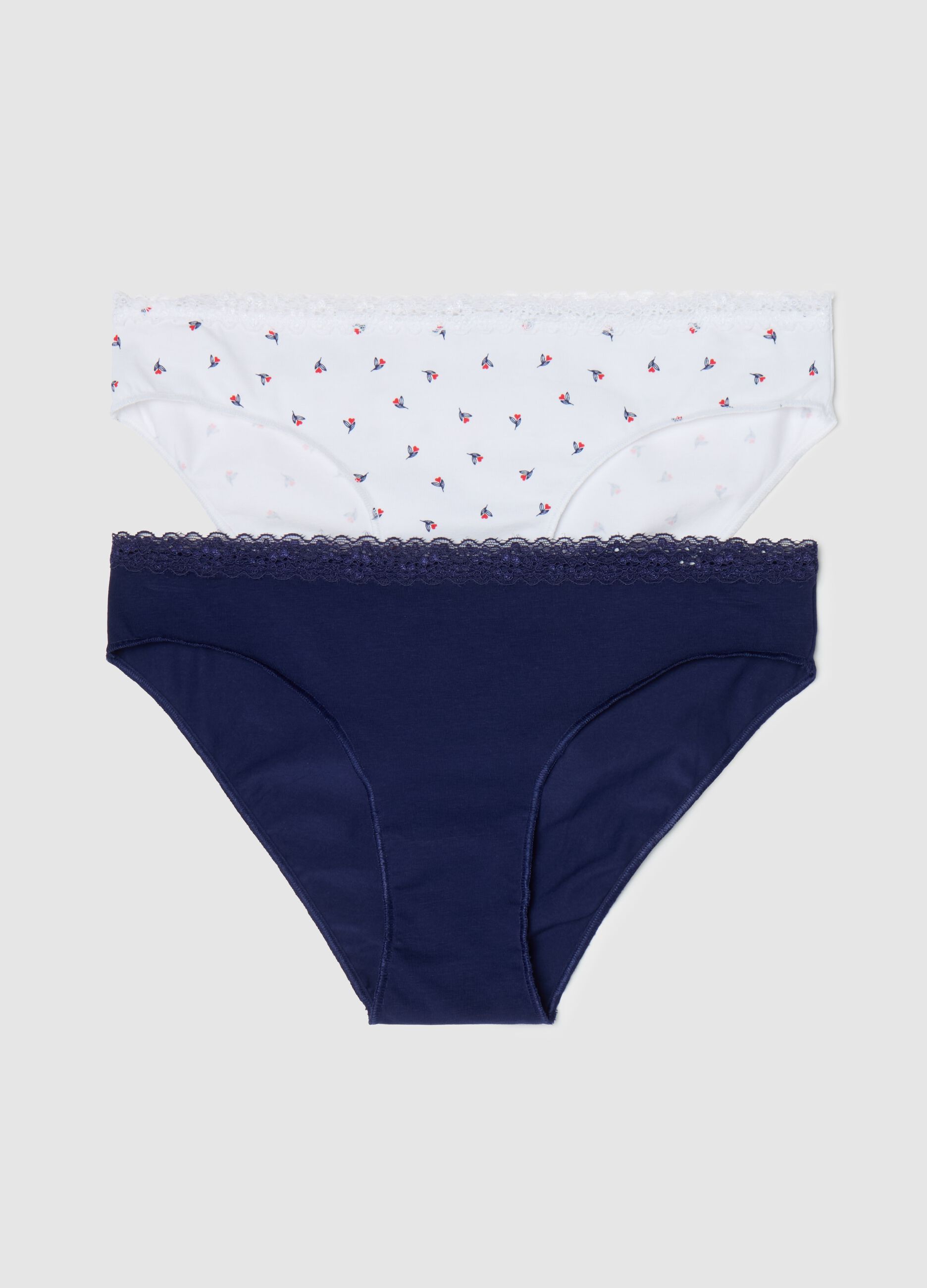 Two-pack briefs with crochet